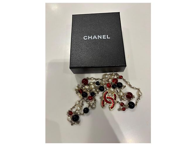 Collana lunga Chanel CC con perle - vista 2