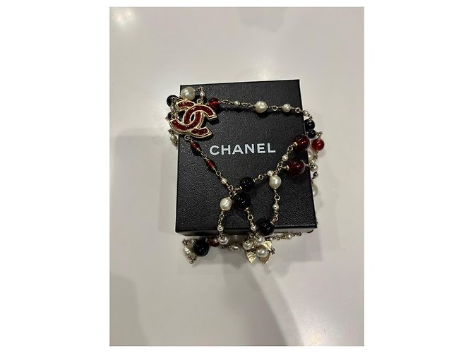 Collana lunga Chanel CC con perle - vista 5