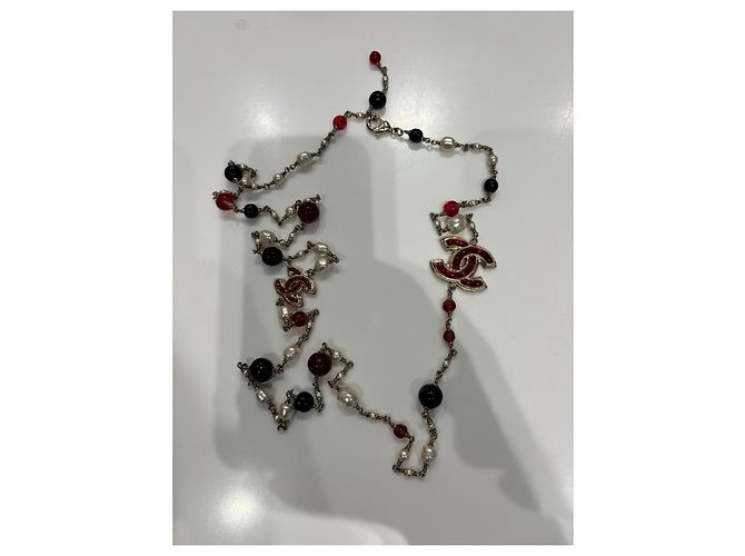 Collana lunga Chanel CC con perle - vista 8