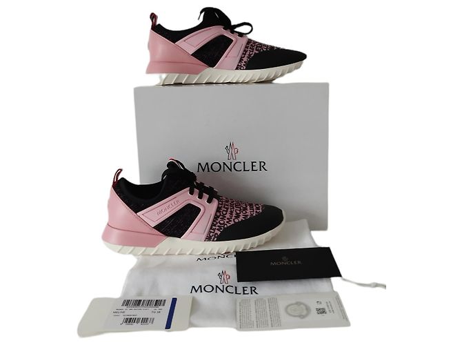 Moncler Meline Sneakers Basse Rosa e Nero - vista 9