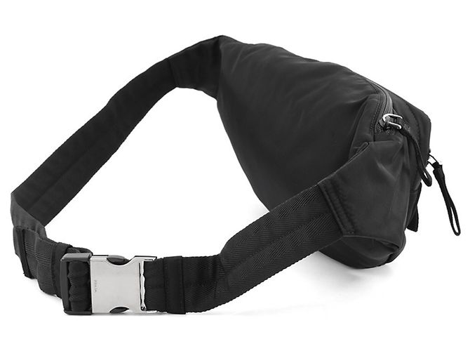 Borsa a tracolla Prada in nylon nero con triangolo - vista 2