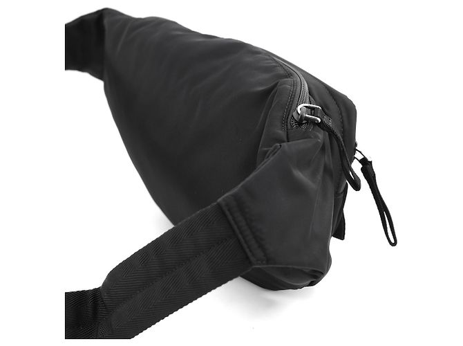Borsa a tracolla Prada in nylon nero con triangolo - vista 3