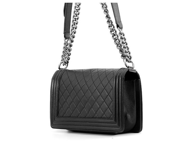 Borsa a tracolla Chanel Black Matelassé con catena - vista 2