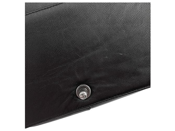 Borsa a tracolla Chanel Black Matelassé con catena - vista 7