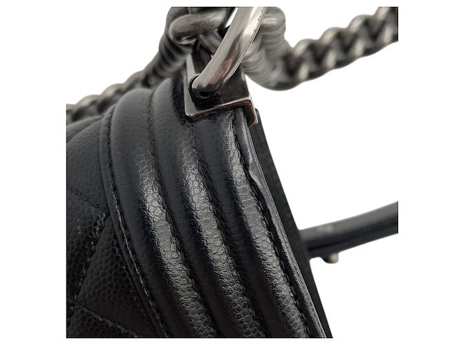 Borsa a tracolla Chanel Black Matelassé con catena - vista 9