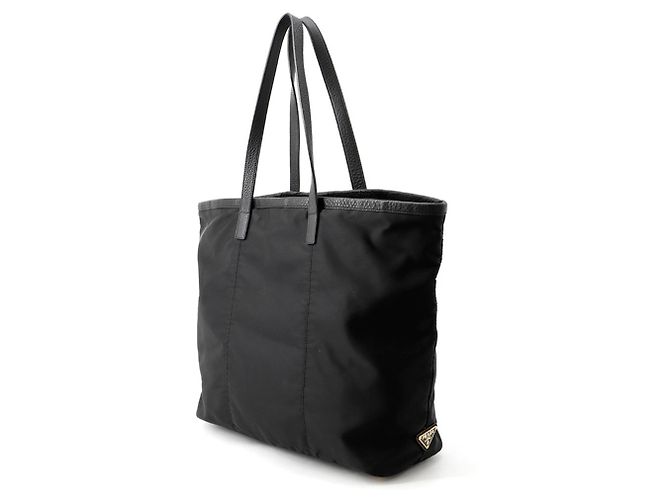 Borsa Tote Prada in nylon nero e pelle - vista 2