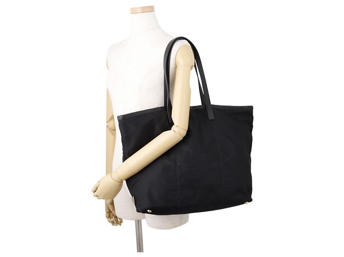 Borsa Tote Prada in nylon nero e pelle - vista 4