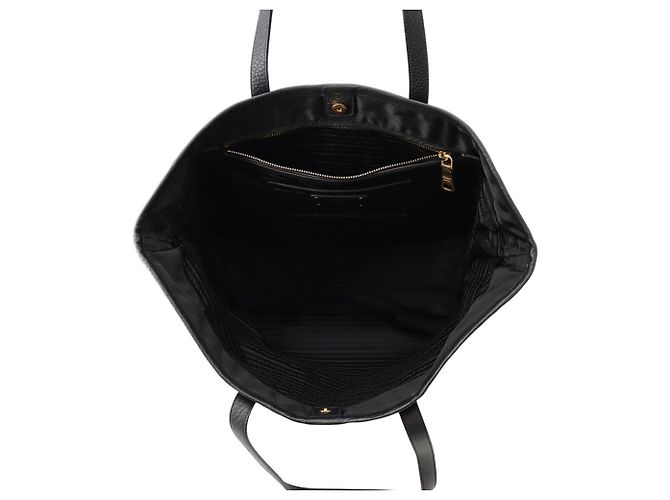 Borsa Tote Prada in nylon nero e pelle - vista 5