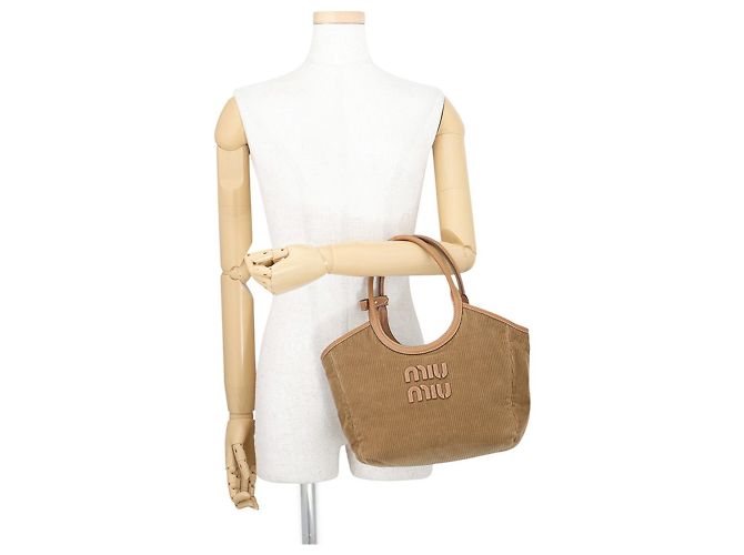 Borsa Miu Miu Ivy in Camel - vista 4