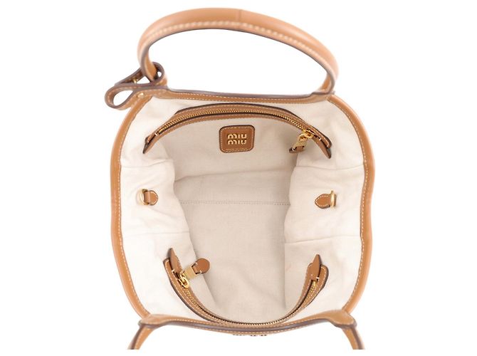Borsa Miu Miu Ivy in Camel - vista 6