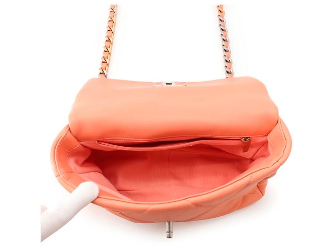 Borsa a tracolla Chanel Matelasse con catena in rosa salmone - vista 7