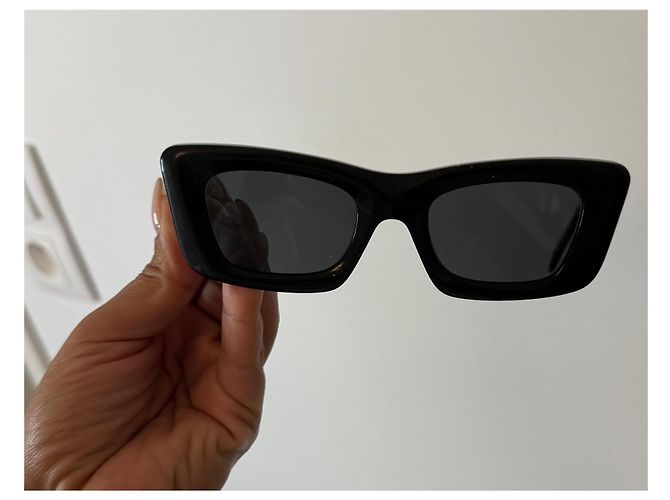 Prada Gafas de sol rectangulares de acetato negro - vista 2