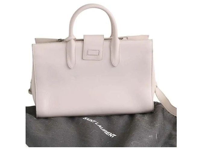 Autre Marque Saint Laurent borsa a tracolla pelle ecru - vista 7