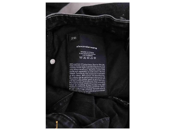 Vaqueros slim Alexander Wang negros de algodón - vista 6