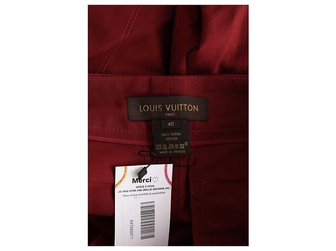 Pantalones Louis Vuitton de algodón burdeos - vista 5