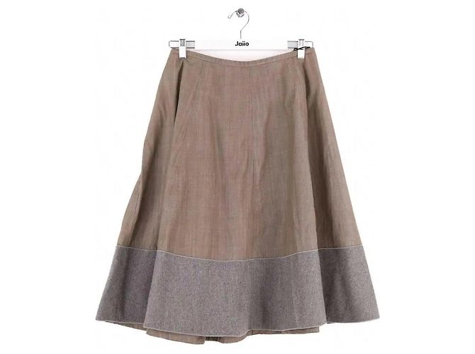 Falda Louis Vuitton de algodón marrón - vista 3