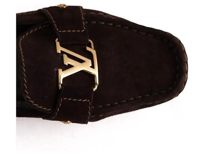 Mocassini Louis Vuitton Marroni Camoscio Taglia 38 - vista 5