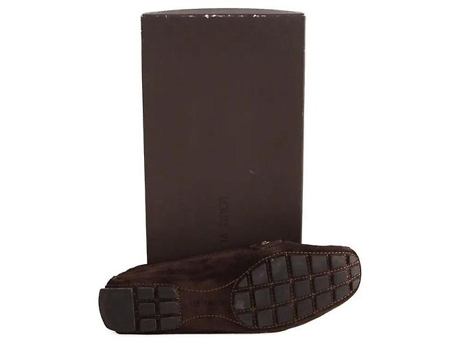 Mocassini Louis Vuitton Marroni Camoscio Taglia 38 - vista 6