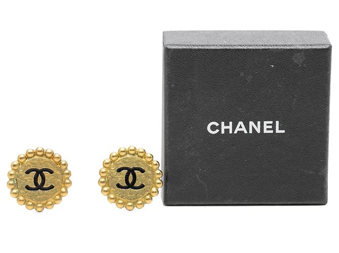 Orecchini a clip rotondi Chanel CC placcati oro - vista 4