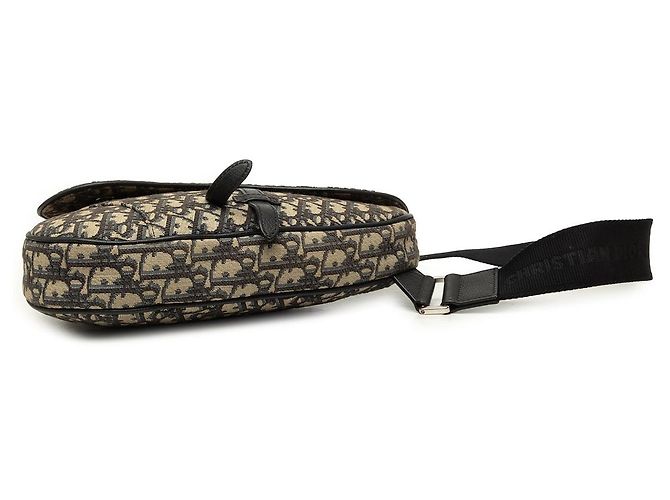 Borsa a tracolla Saddle in tela Dior Oblique blu - vista 3