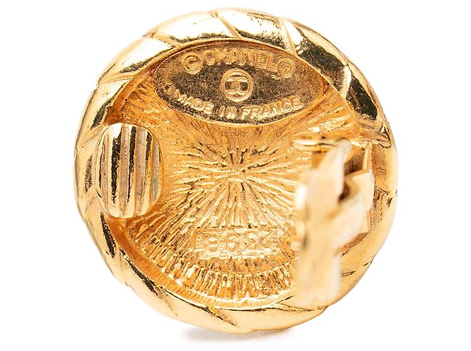 Orecchini a clip rotondi Chanel CC placcati oro - vista 3