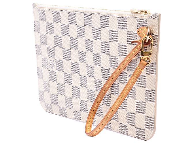 Pouch Louis Vuitton Damier Azur Neverfull MM bianca - vista 2