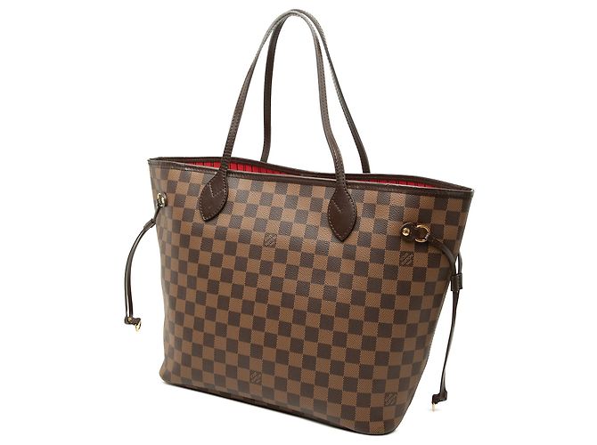 Borsa Tote Louis Vuitton Damier Ebene Neverfull MM marrone - vista 2