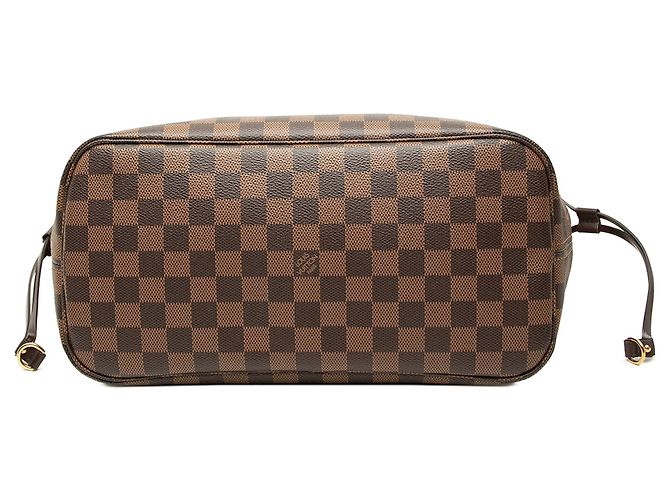 Borsa Tote Louis Vuitton Damier Ebene Neverfull MM marrone - vista 3