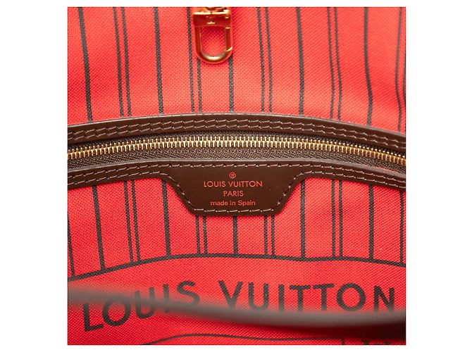 Borsa Tote Louis Vuitton Damier Ebene Neverfull MM marrone - vista 5