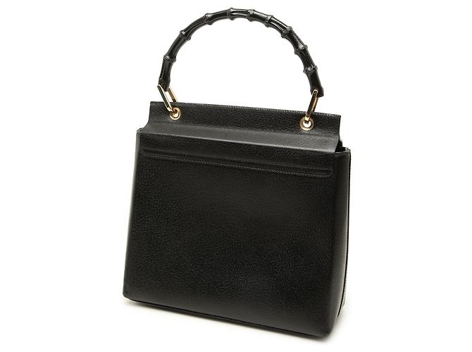 Bamboo Borsa a mano Gucci in pelle di vitello nera con bambù - vista 2