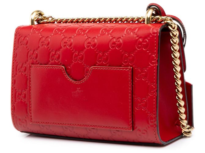 Padlock Borsa a tracolla Gucci Small Guccissima con lucchetto rossa - vista 2