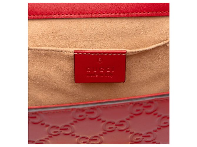 Padlock Borsa a tracolla Gucci Small Guccissima con lucchetto rossa - vista 5