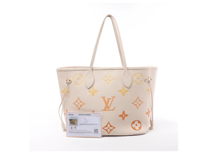 Borsa a tracolla Louis Vuitton Neverfull MM Monogram Empreinte Gradient in Beige M46516 - vista 14