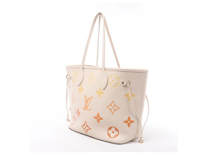 Borsa a tracolla Louis Vuitton Neverfull MM Monogram Empreinte Gradient in Beige M46516 - vista 2