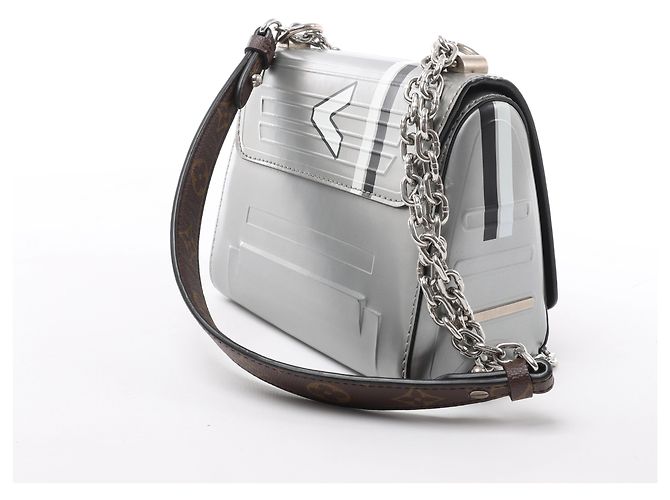 Borsa a tracolla Louis Vuitton Twist PM Spaces Collection in Argento - vista 4