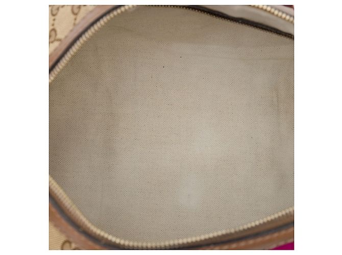 Borsa Boston Satchel Gucci Medium GG Canvas Web Joy Beige - vista 4