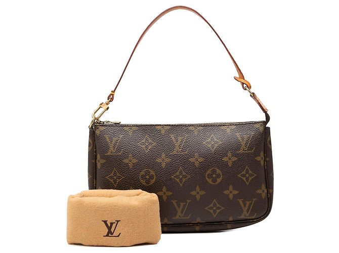 Borsa a tracolla Louis Vuitton Monogram Pochette Accessoires Marrone - vista 7