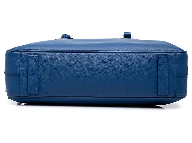 Borsa business Prada Saffiano blu - vista 3