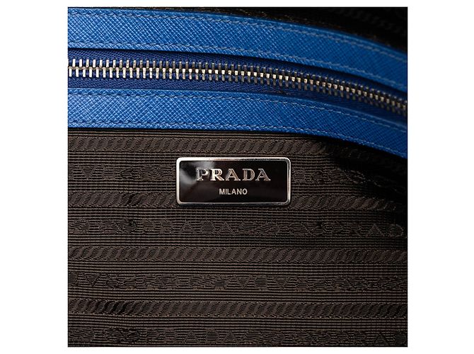 Borsa business Prada Saffiano blu - vista 5