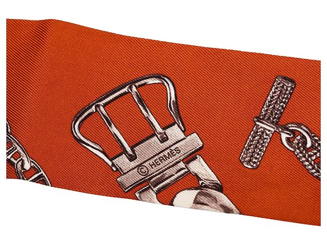 Twilly in seta Orange Hermès Chaines et Gourmettes - vista 2