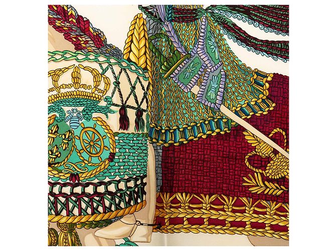 Foulard di seta Hermès Le Timbalier rosso 90 Scarves - vista 2