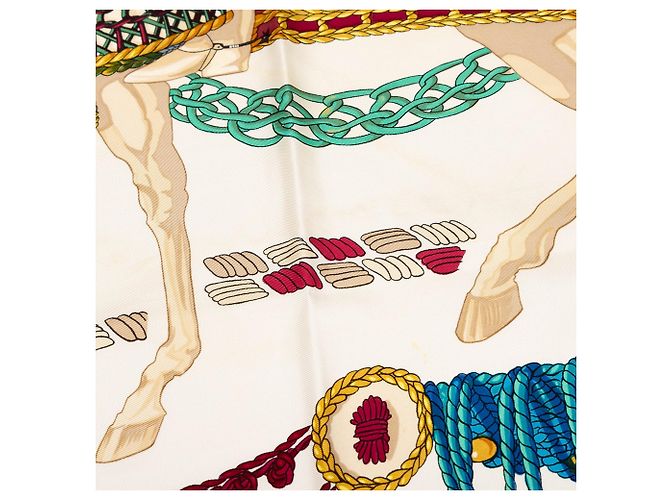 Foulard di seta Hermès Le Timbalier rosso 90 Scarves - vista 7