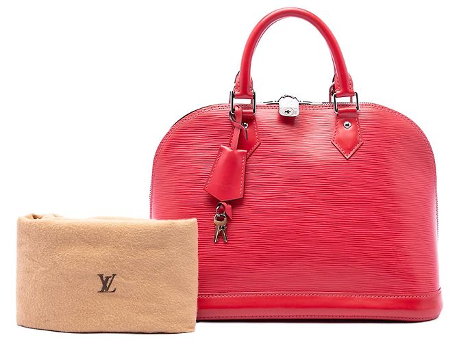 Borsa a mano Louis Vuitton Epi Alma PM rossa - vista 7