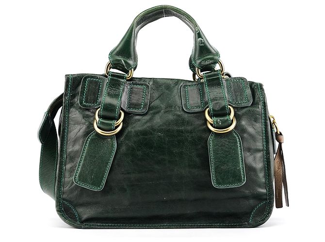 Chloé Borsa Bay 2-Way in pelle verde - vista 3