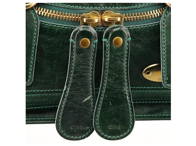 Chloé Borsa Bay 2-Way in pelle verde - vista 7