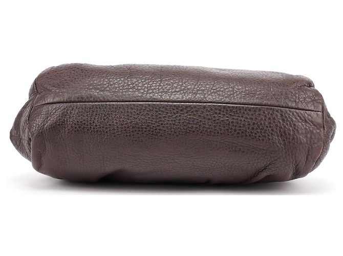 Miu Miu Borsa a tracolla e pochette in pelle craquelé marrone - vista 5