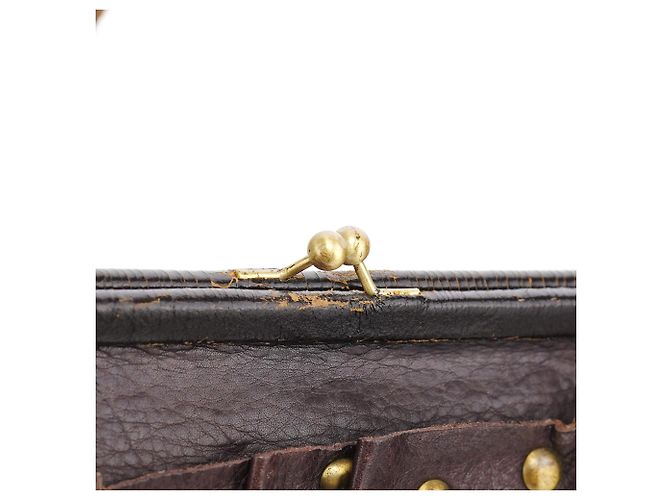 Miu Miu Borsa a tracolla e pochette in pelle craquelé marrone - vista 7