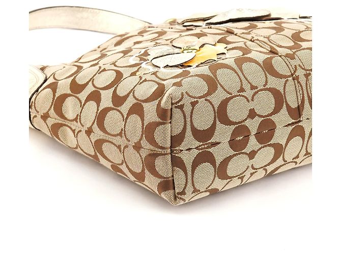 Coach Borsa a tracolla hobo floreale Beige Gold F16879 - vista 9