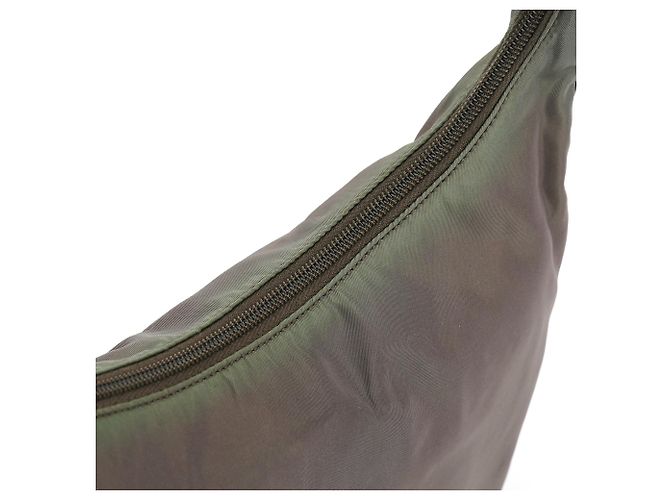 Prada Borsa a tracolla 1998 Green Tessuto Cocco Metal - vista 10
