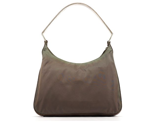 Prada Borsa a tracolla 1998 Green Tessuto Cocco Metal - vista 3